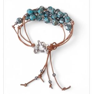 Women's Beaded Leather Bracelet